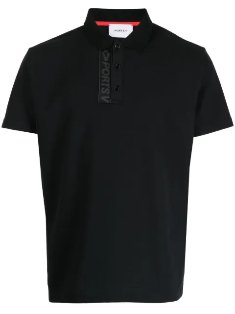 Ports V logo-tape polo shirt Black VS23PL01