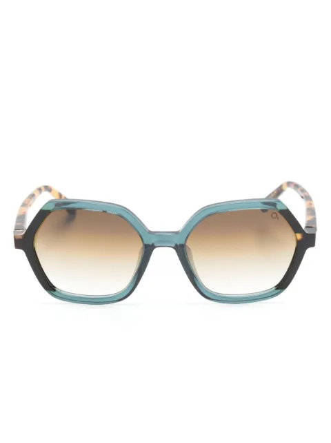 Etnia Barcelona logo-engraved geometric-frame sunglasses Brown LESCORTS