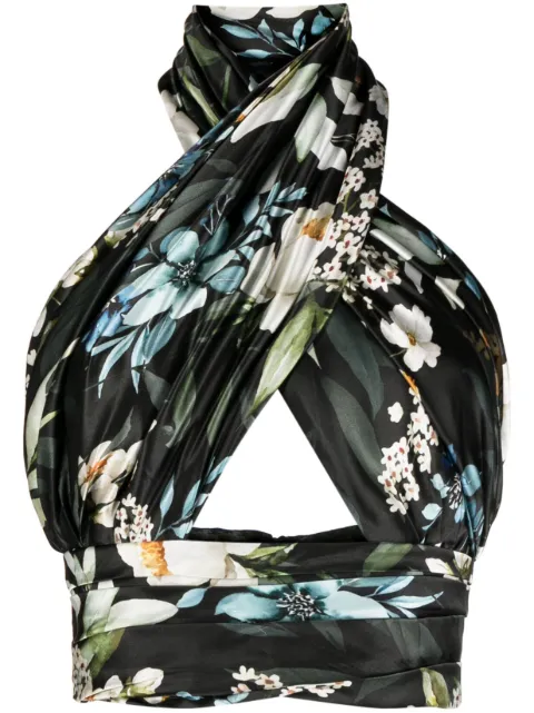 Bambah Gardenia cut-out halterneck top Black BMFW2318TB