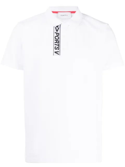 Ports V logo-tape polo shirt White VS23PL01