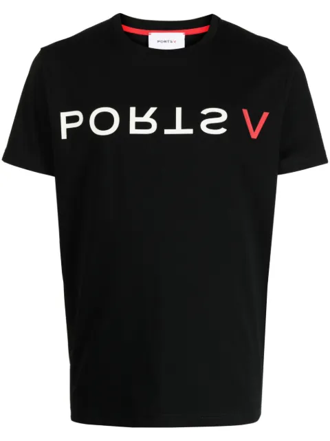 Ports V logo-print T-shirt Black VS23TE01