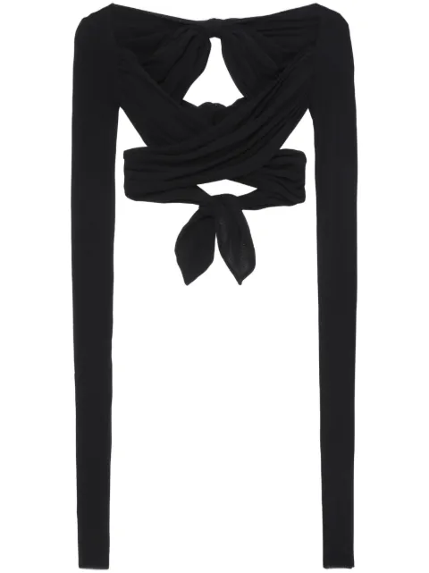 Philosophy Di Lorenzo Serafini bow-fastening cropped top Black 02132118