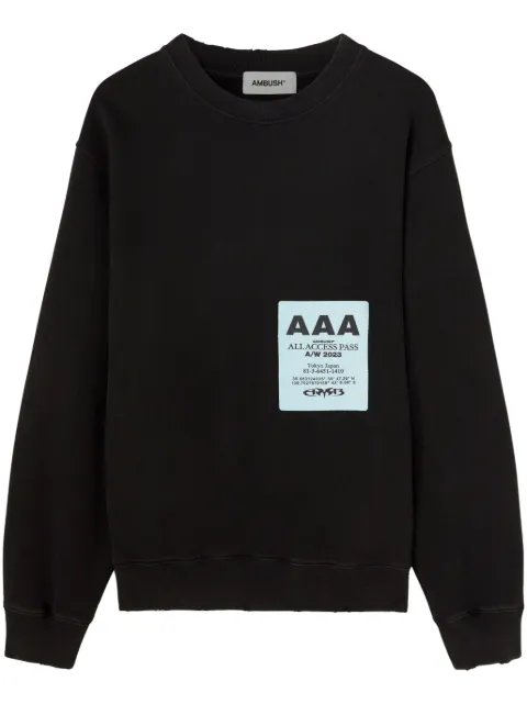 AMBUSH Pass-patch cotton sweatshirt Black BMBA033F23FLE0011001