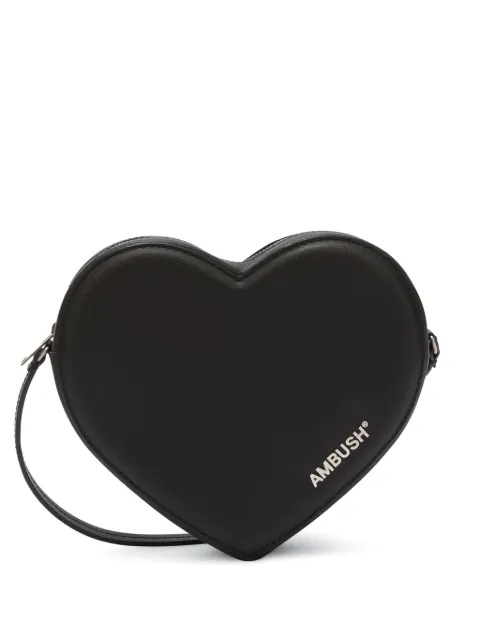 AMBUSH Heart leather crossbody bag Black BWNQ013F23LEA0011000