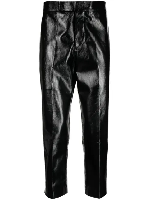 SAPIO cropped leather trousers Black N7VITELLINO