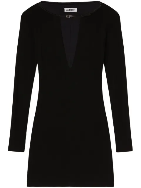AMBUSH V-neck jersey minidress Black BWDB057F23JER0011000