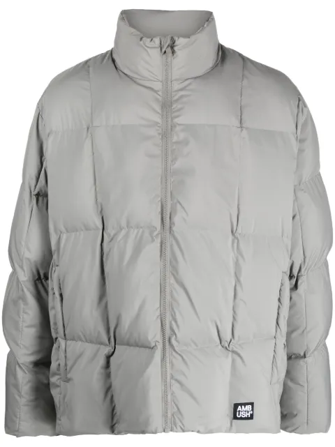 AMBUSH logo-appliqué quilted jacket Grey BMED018F23FAB0010600