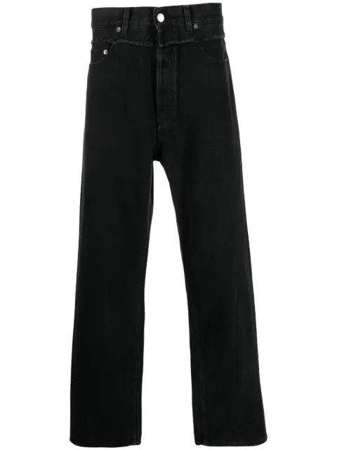 AMBUSH frayed-trim loose jeans Black BMYA020F23DEN0011200