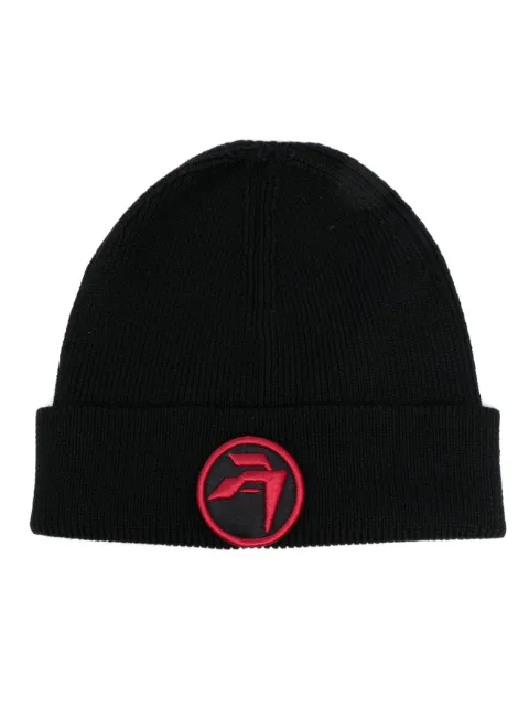 AMBUSH logo-patch wool beanie Black BMLC002F23KNI0011028