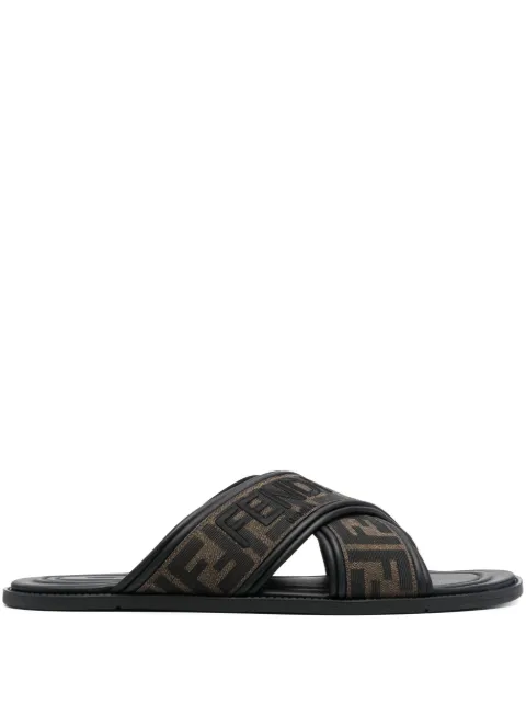 FENDI FF-jacquard slides Black 7X1548AJZE