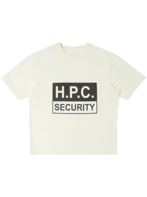 Heron Preston Security logo-print cotton T-shirt Neutrals HMAA032F23JER0100410
