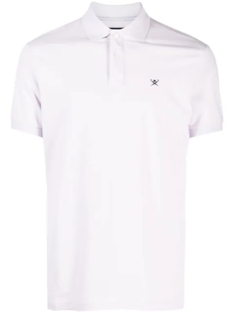Hackett London logo-embroidered piqué cotton polo shirt Purple HM562363