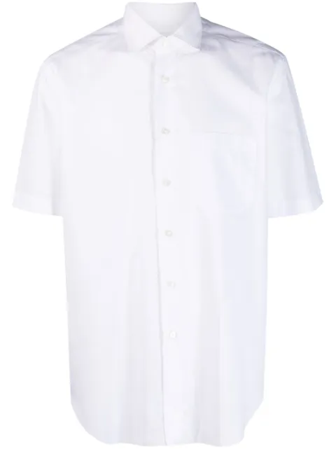 Xacus spread-collar short-sleeve shirt White 21107