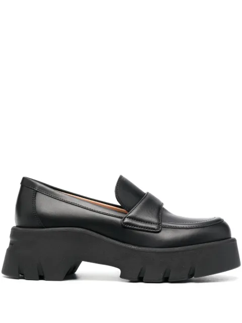 Gianvito Rossi 75mm chunky leather loafers Black G2531920GOMCLN