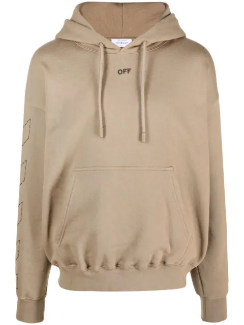 Off-White Off Stitch cotton hoodie Neutrals OMBB085F23FLE0196110