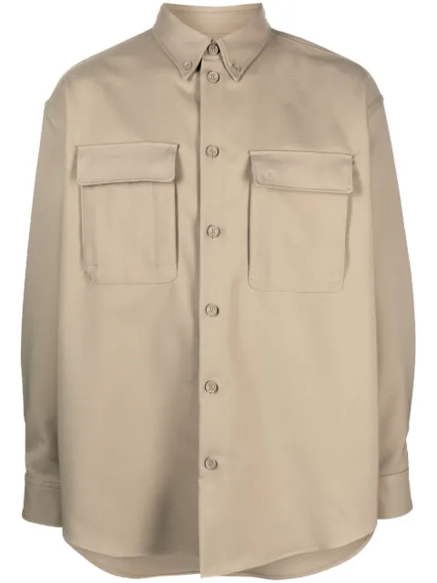 Off-White long-sleeve shirt Green OMES005F23FAB0036161
