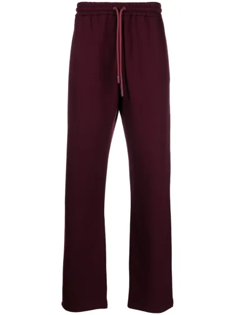 Off-White logo-embroidered cotton track pants Red OMCH054F23FLE0062828