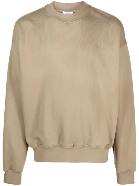 Off-White logo-embroidered cotton sweatshirt Neutrals OMBA054F23FLE0156161