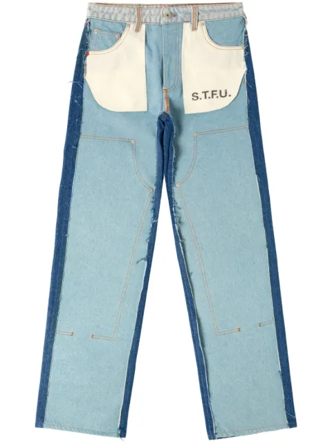 Heron Preston mid-rise panelled jeans Blue HWYB007F23DEN0014510