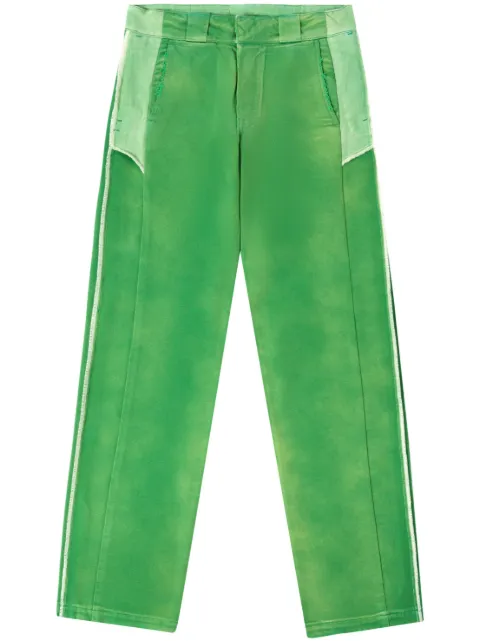 Heron Preston mid-rise distressed-finish trousers Green HWCG004F23FAB0015500