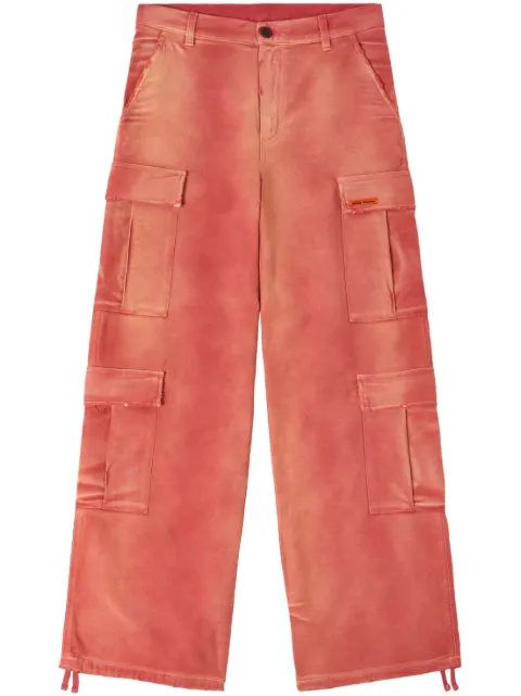 Heron Preston distressed-effect cargo pants Red HWCF008F23FAB0022500