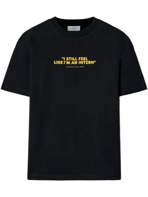 Off-White slogan-print short-sleeve T-shirt Black OWAA089F23JER0181018