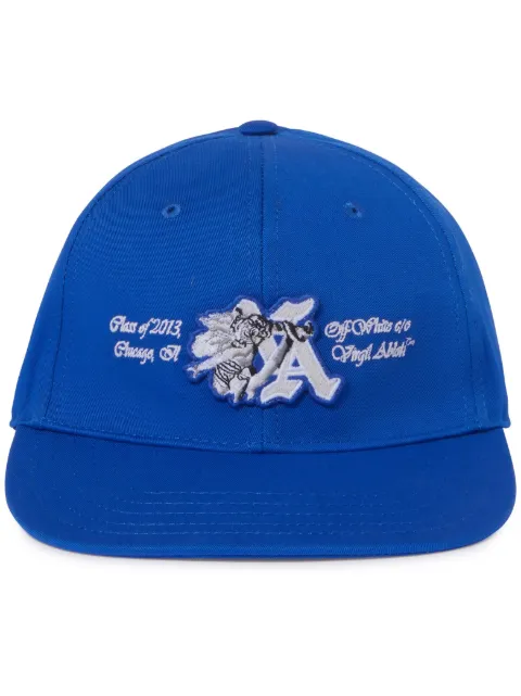 Off-White logo-appliqué cotton baseball cap Blue OMLB052F23FAB0226901