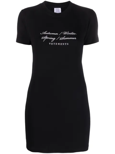 VETEMENTS graphic-print T-shirt minidress Black WE54DR100B