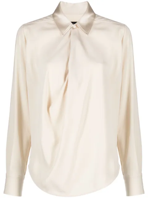 rag & bone Philippa draped satin blouse Neutrals WAW23SA0447544