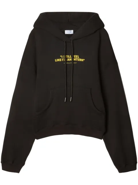 Off-White slogan-print cotton hoodie Black OWBB058F23JER0131018