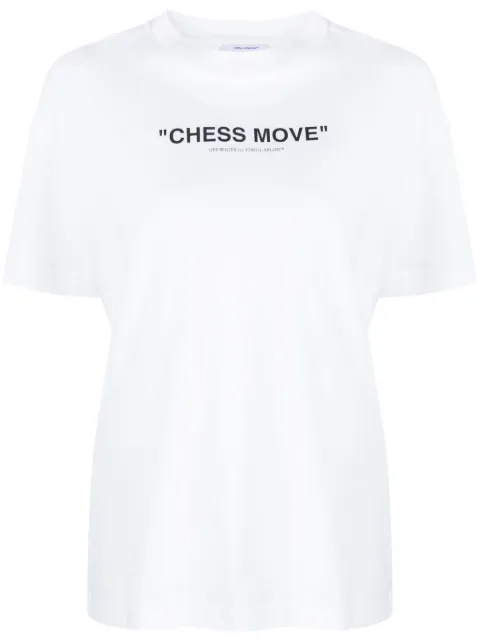 Off-White Chess Move cotton T-shirt White OWAA089F23JER0140110