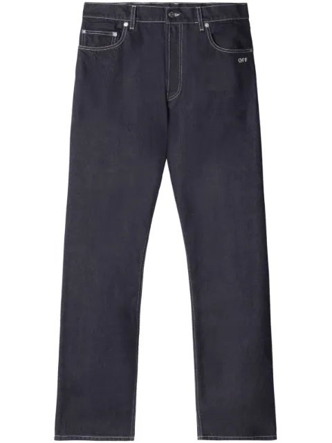 Off-White logo-print jeans Blue OMYA180F23DEN0014761