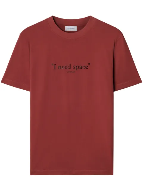 Off-White Give Me Space cotton T-shirt Red OMAA027F23JER0012928