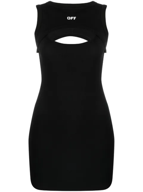 Off-White Off Stamp ribbed minidress Black OWDB496F23JER0011001