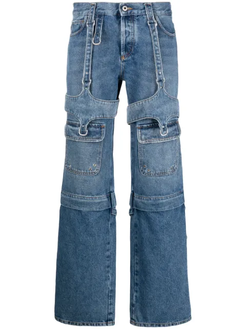 Off-White Cargo Zip straight-leg jeans Blue OWYB016F23DEN0014500