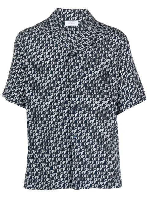 Off-White logo-print short-sleeve shirt Black OMGG004F23FAB0064600