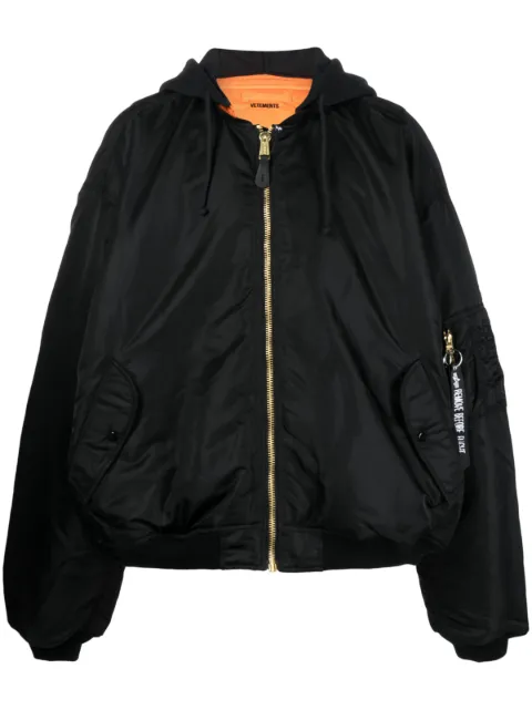 VETEMENTS hooded bomber jacket Black UE54JA360BBLACK