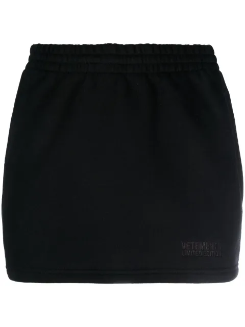 VETEMENTS elasticated cotton-blend miniskirt Black WE54SK100B