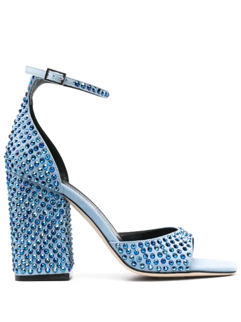 Paris Texas Holly Fiona 100mm rhinestone sandals Blue PX982CXSACH
