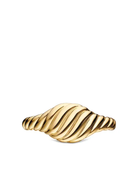 David Yurman 18kt yellow gold Sculpted Cable micro pinky ring (7mm) Gold R1796388