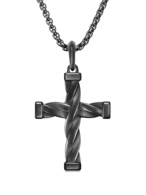 David Yurman DY Helios cross pendant (48mm) Black D35052MBB