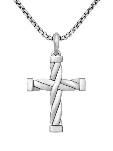 David Yurman sterling silver DY Helios cross pendant (48mm) Silver D35052MSS