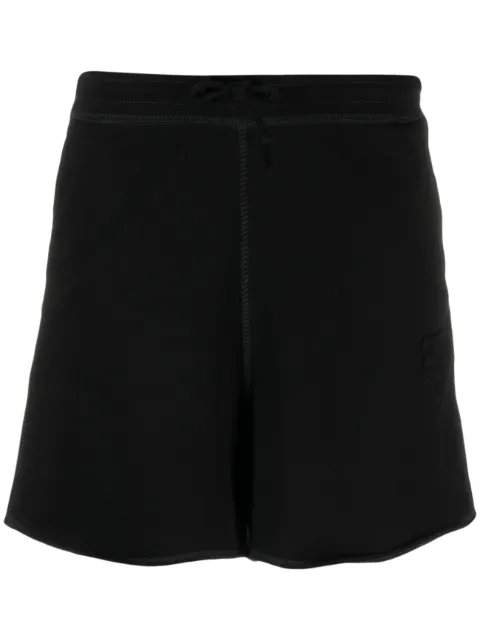 GANNI logo-patch short shorts Black T3565