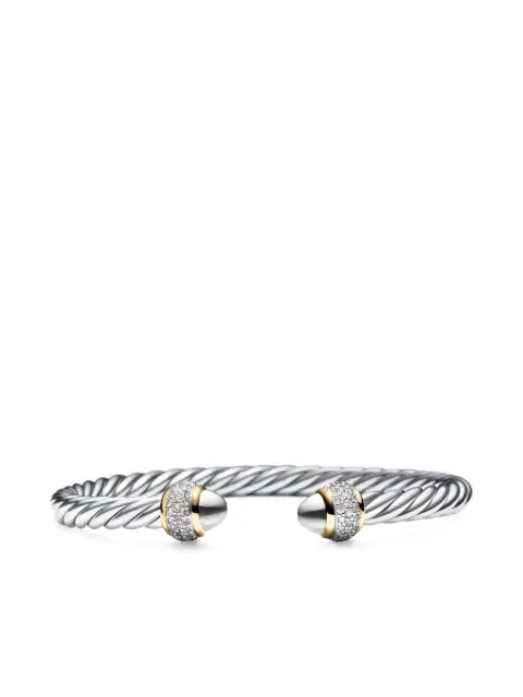 David Yurman 18kt yellow gold and sterling silver Cable diamond bracelet (5mm) Silver B18072DS8DSSDI