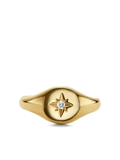 David Yurman 18kt yellow gold Cable Collectibles Starset diamond pinky ring (7mm) Gold R17922D88ADI