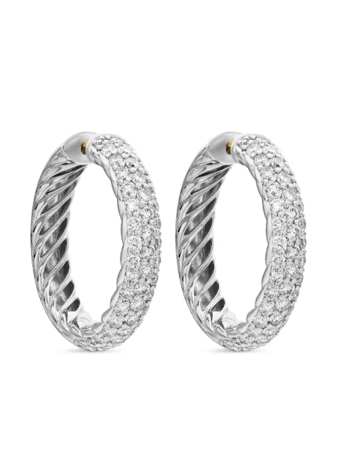 David Yurman sterling silver DY Mercer diamond hoop earrings (25.4mm) Silver E17971DSSADI