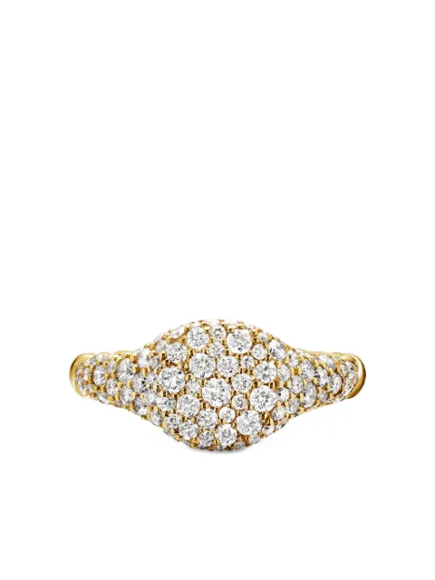 David Yurman 18kt yellow gold Petite Pavé diamond pinky ring (7mm) Gold R17991D88ADI