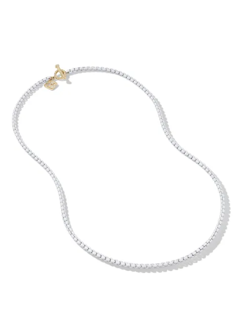 David Yurman 14kt yellow gold and stainless steel DY Bel Aire Box Chain necklace (2.7mm) White N18203L4WHT18