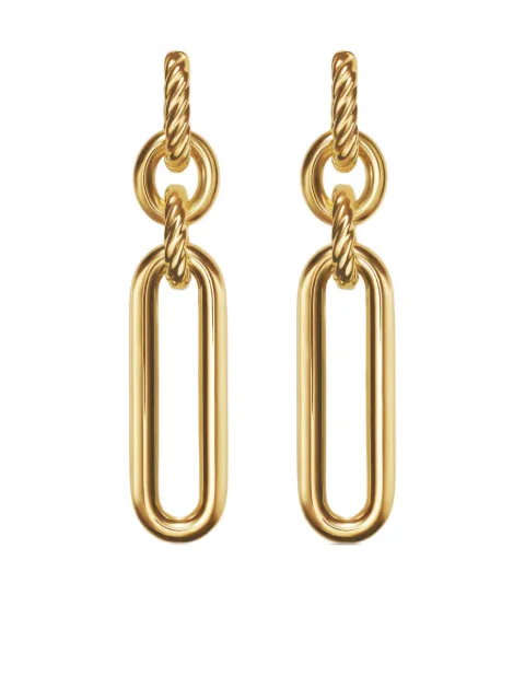 David Yurman 18kt yellow gold Lexington Double Link drop earrings (53.5mm) Gold E1803388