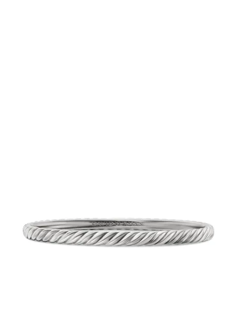 David Yurman 18kt white gold Sculpted Cable bangle bracelet (4.6mm) Silver B180918W
